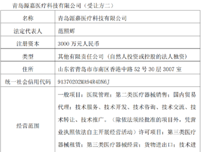 杭州公司實(shí)控人擬變更，青島嶗山區(qū)財(cái)政局或接手，業(yè)務(wù)聚焦二類醫(yī)療器械銷售